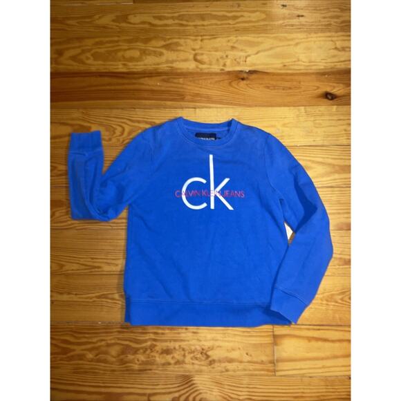 VTG Y2k Calvin Klein Jeans Crewneck Sweatshirt Men’s Medium RARE Baby Tee LOGO - Picture 1 of 8